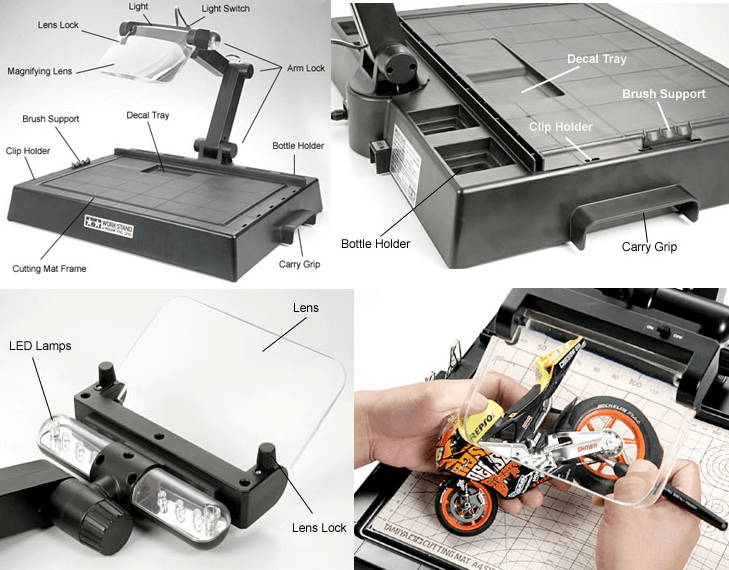 MESA DE TRABALHO COM LENTE E LUZ DE 6 LEDS WORK STATION W